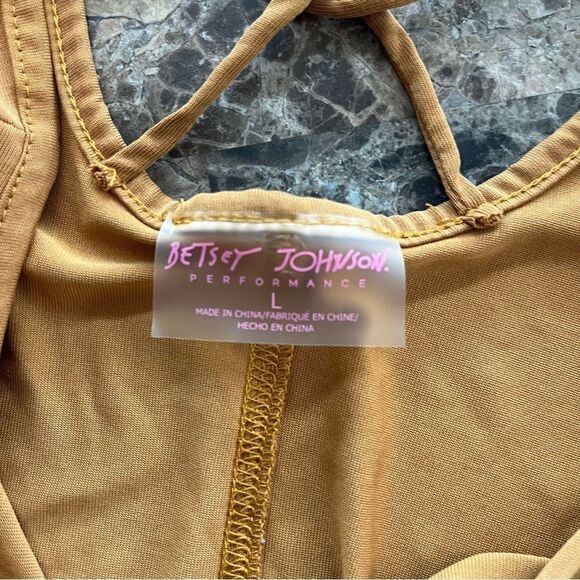 Betsey Johnson Performance Top Strappy Back Long Sleeve T-Shirt Spice Logo L - Picture 5 of 8